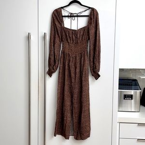 NWT- Nordstroms AFRM black/brown cheetah midi